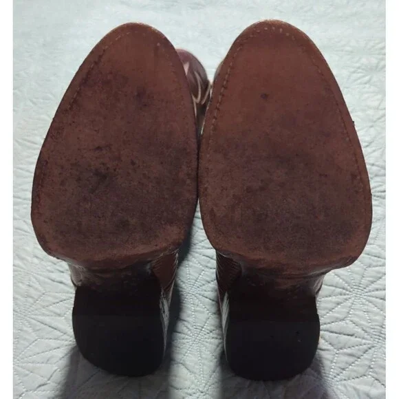 Vintage TONY LAMA Teju Lizard Leather Cowboy Boots Two Tone Men's 8 D USA 8005 - Picture 9 of 14